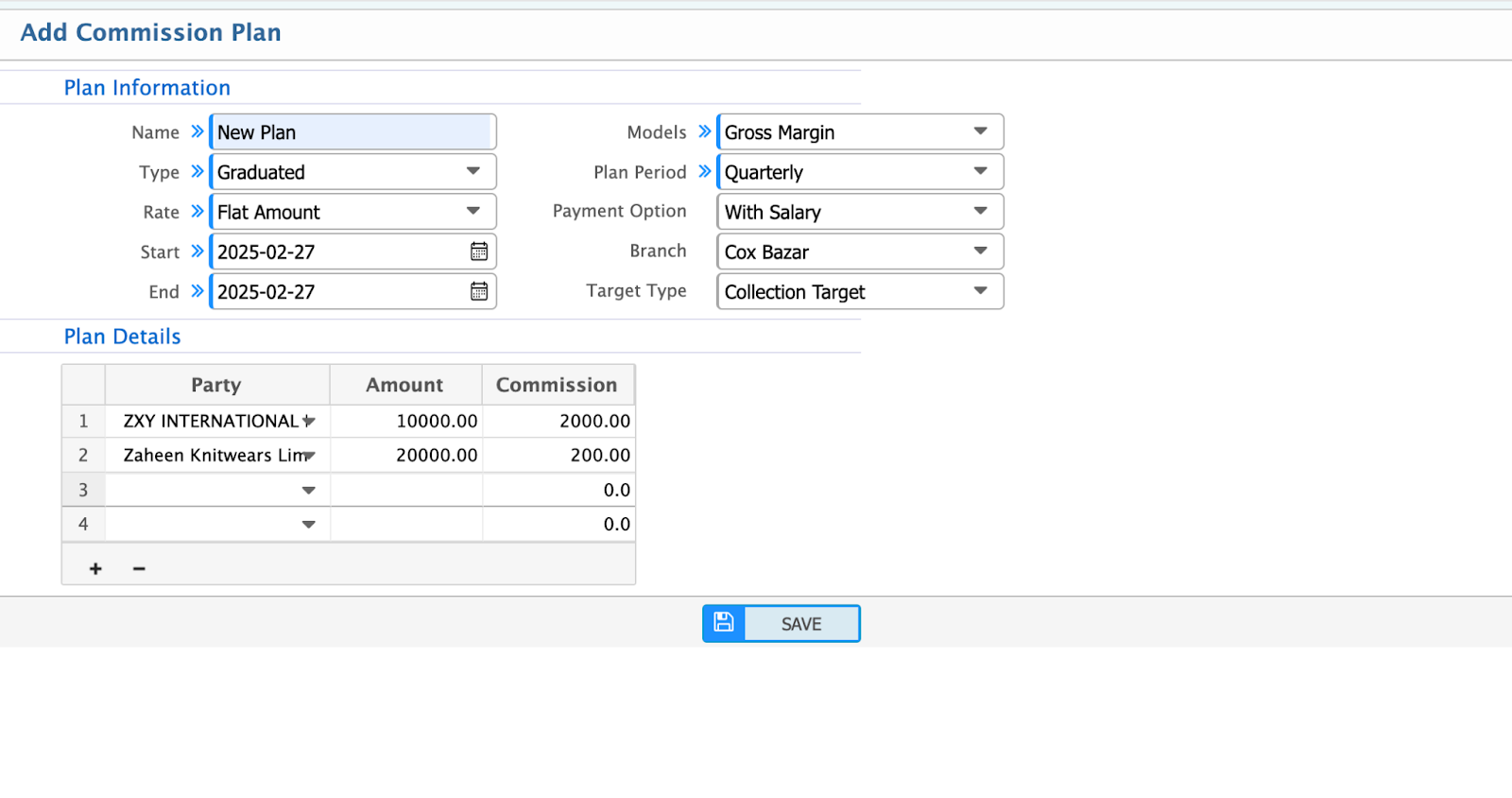 Add Plan if Target Type Collection Target
